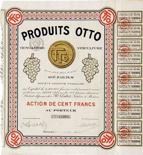 Produits Otto, action Aktie 1919