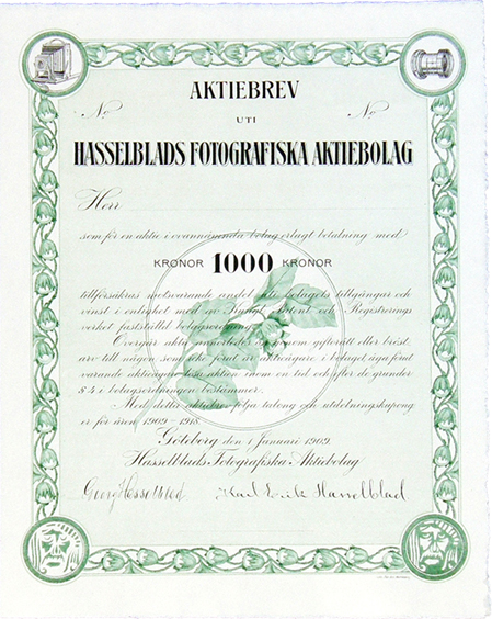 Hasselblads Fotografiska AB 1909